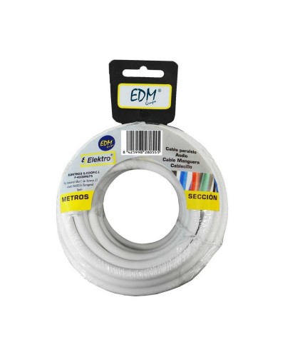 EDM-Kabel 2 x 1 mm Weiß, Länge 15 Meter
