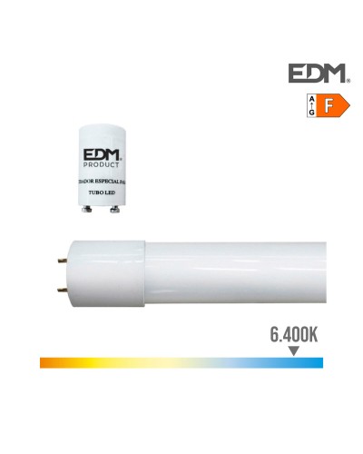 Tube LED EDM F T8 de 22 W et 2420 Lumens (6500 K) | Diamètre 2,6 cm x Longueur 150 cm
