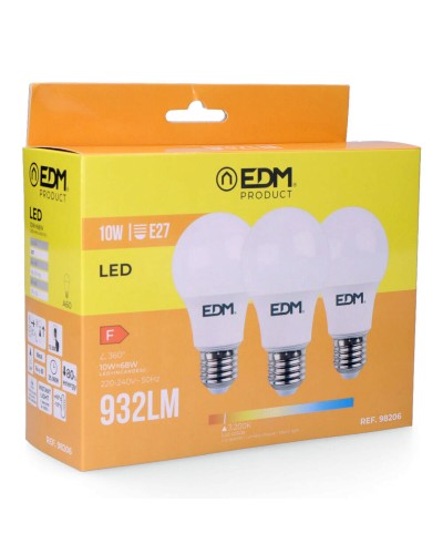 LED-Leuchtmittel EDM F 3x10W E27, 810 Lm, 3200 K, 6x10,8 cm
