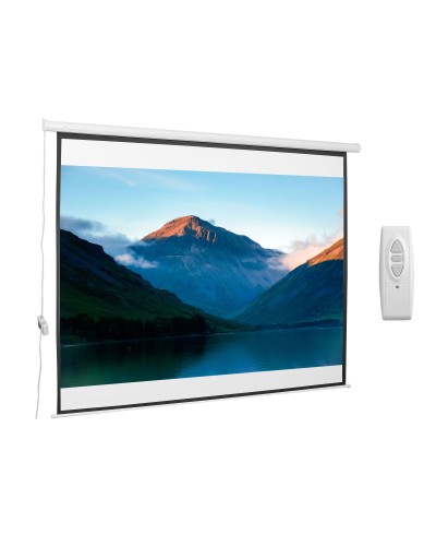  Schermo per Proiettore 120 Pollici Formato 4:3 Regolabile con Telecomando, Schermo di Proiezione Motorizzato Compatto, 244x183 