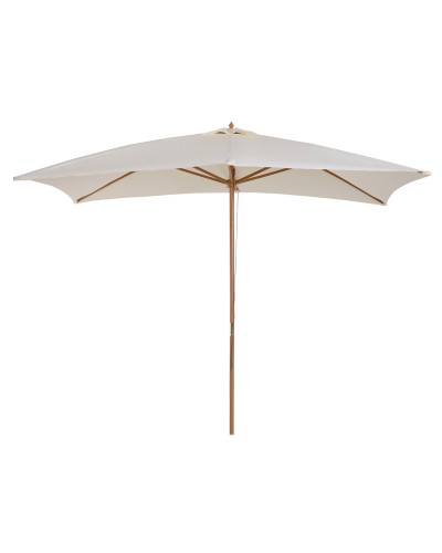  Ombrellone 2x3 m da Giardino Impermeabile, in Legno e Poliestere 180G, Beige