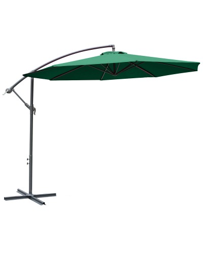 3x2.5m Garden Parasol, Tiltable with Cross Base and Crank, Steel and Polyester