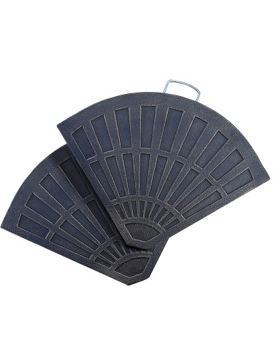  Set 2 Pesi per Ombrellone a Base a Croce da 28 kg con Design a Ventaglio, in Colofonia, 66x47x4.2 cm, Bronzo