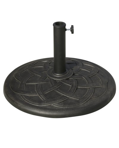  Base per Ombrellone in Resina 19kg con Decorazioni e Accoppiatore, Antiruggine, Φ54.5cm, Bronzo