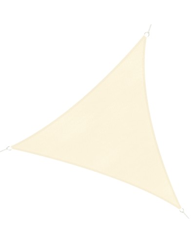  Tenda a Vela Triangolare Parasole in HDPE per Spazi Esterni, 3x3x3 m, Crema Bianco Avorio