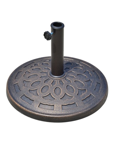  Base per Ombrellone 12kg in Resina Φ48.5x34cm per Pali 38-48mm Bronzo