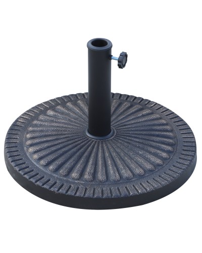  Base Ombrellone Rotonda per Pali da Ø3,8-4,8cm con Decorazione e Manopola, Peso 15kg Ø49x32cm