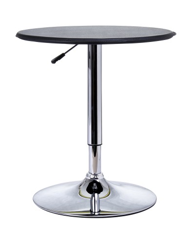 Chrome Bar Table, Height Adjustable Round Table with Lift Up System, 360° Swivel Round Top Φ63x67-93cm