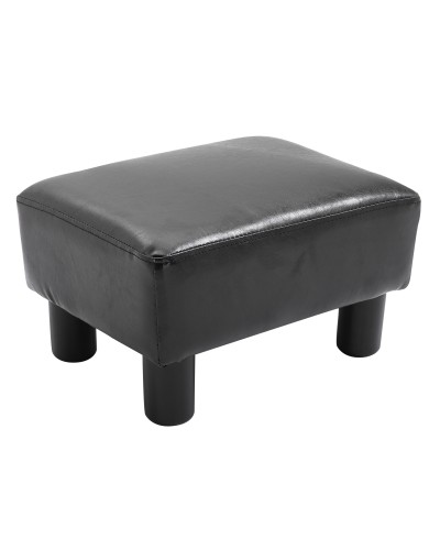 Rectangular Sofa Footrest, Padded Faux Leather Ottoman Footstool, Max. 100kg, for Living Room and Entrance, 4