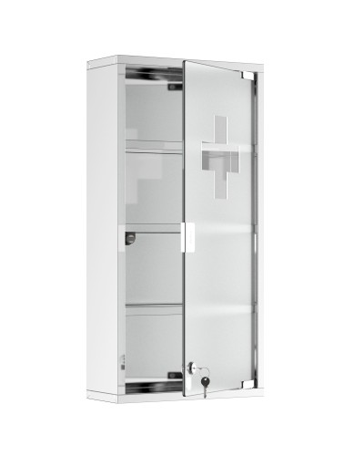  Armadietto Medicinale Cassetta Porta Medicina a Quattro Ripiani in Acciaio Inox 30 x 12 x 60cm