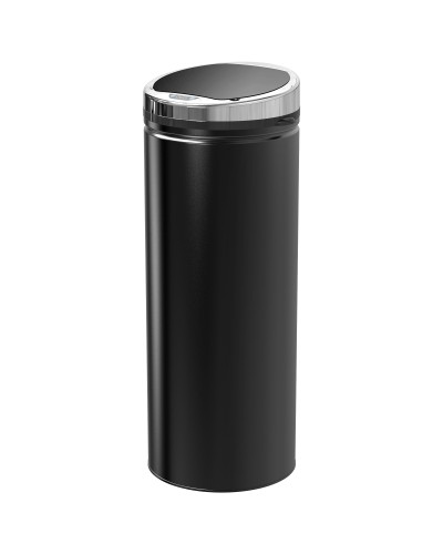  Pattumiera Automatica con Sensore a Infrarossi e Capacità 50L, Acciaio Inox e Plastica, Nero, 30.5x30.5x81.5cm