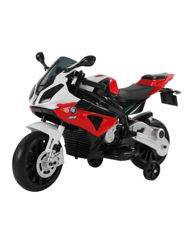  Moto Elettrica per Bambini 3-8 Anni con Licenza BMW, Batteria 12V, Rotelle e Luci, 110x47x69 cm