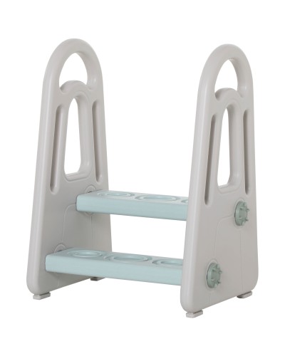 Kids Step Stool 2-Step Ladder HDPE 2-5 Years Old, Blue and Grey