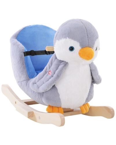 Plush Penguin Rocking Horse with 32 Songs and Safety Belt, 18 Months+