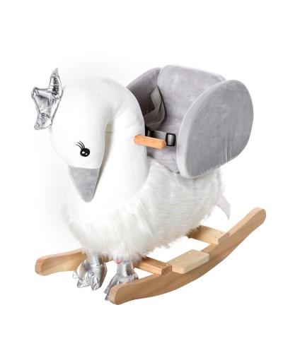 Swan Rocking Horse for Toddlers, Ride-On Rocking Toy for Children 18-36 Months (Max 40kg), Made of Wood