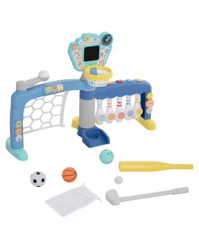 5-in-1 Kids Sports Set: Football, Basketball, Golf, Baseball & Bowling, PP & ABS, 88.6x38.7x60.4-68 cm