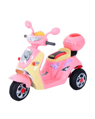 Moto Elettrica per Bambini Batteria 6V, Velocità 3km/h, Motorino Elettrica per Bambini 3-5 Anni con Luci e Musica, 108x51x75 cm