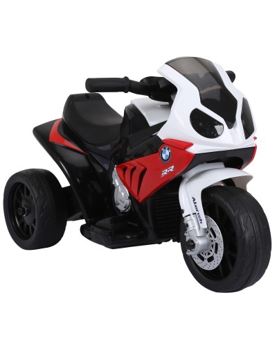 Kids Electric Ride-On Motorcycle Max. 20kg Licensed BMW, 3-Wheel Electric Car, 6V Rechargeable Battery, White Red, 6
