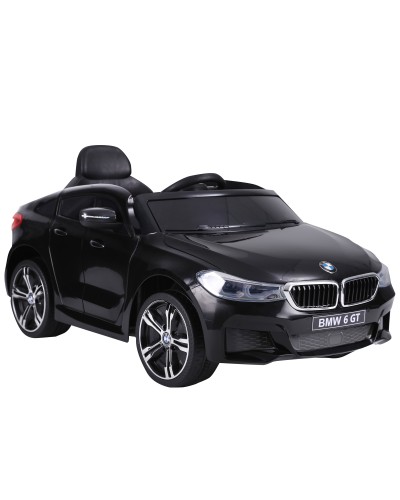 BMW 6GT 6V Kids Electric Ride-On Car, Remote Control, Music, LED Lights, MP3, Horn, 106 x 64 x 51 cm, Black