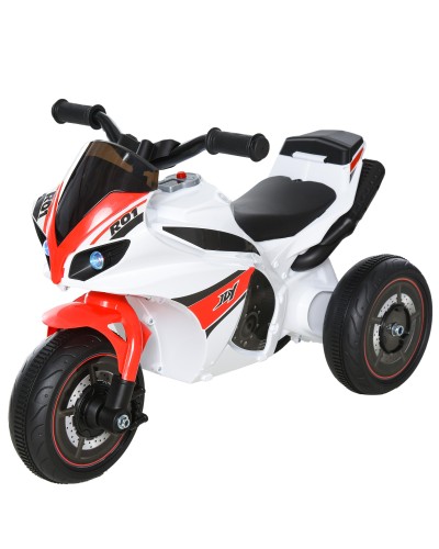  Moto Giocattolo a 3 Ruote per Bambini 18-36 Mesi, Motocicletta Cavalcabile Stile Polizia con Musica e Fari Senza Pedali in PP e