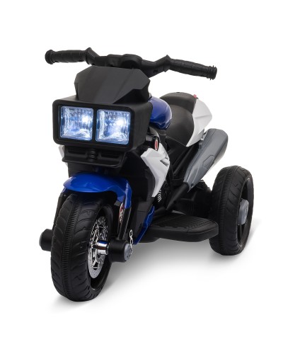 Kids Electric Motorcycle 3-5 Years 6V (Max 25kg), 3km/h, 3-Wheel Ride-On Toy, Lights & Sounds, Blue