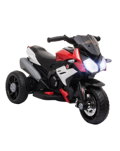 Kids Electric Motorcycle 3-5 Years Max. 25kg with Lights, Music, 6V Battery & 3km/h Speed, 86cmx42cmx52cm Red