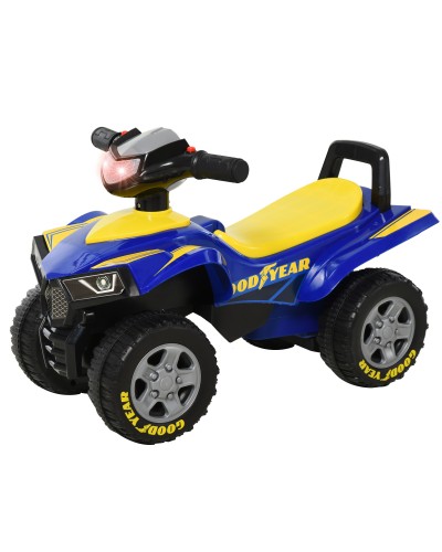  Quad Giocattolo per Bambini 18-36 Mesi con Licenza GOODYEAR con Luci e Suoni Realistici, Blu e Giallo, 60x31x42cm