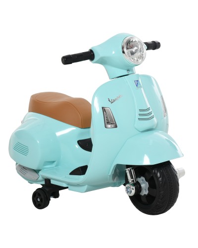 Officially Licensed Vespa 6V Electric Ride-On Motorcycle for Kids, Lights and Horn, 18-36 Months, Green, 66.5x38x52cm