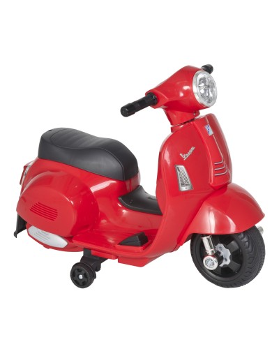 Licensed Vespa Electric Ride-On Motorcycle 6V Battery, Lights and Horn, for Toddlers 18-36 Months, Red, 66.5x38x52cm