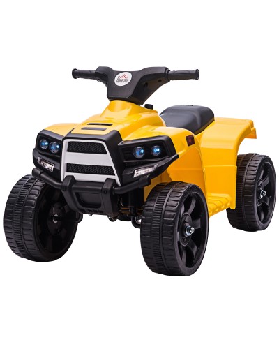 6V Kids Electric ATV Quad Bike with Lights and Horn, 3km/h Speed, 18-36 Months Age, 65x40x43cm, Black Yellow