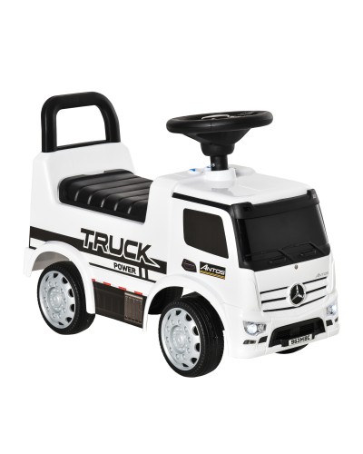  Macchina Cavalcabile per Bambini Età 12-36 Mesi, Macchina Giocattolo Bambi con Volante, Fari e Suoni, Licenza Mercedes, Bianco