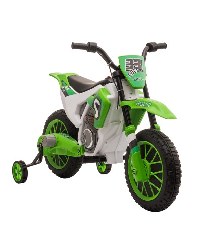  Moto da Cross Elettrica per Bambini da 3-5 Anni, Moto Elettrica per Bambini con Batteria 12V Ricaricabile e Rotelline Rimovibil