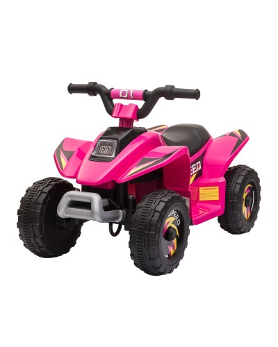 Kids Electric Quad Bike with 6V Rechargeable Battery, 2.8-4.6km/h Speed, 72x40x45.5 cm, Pink