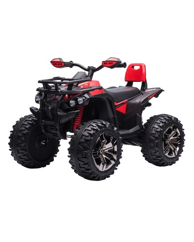 12V Kids Electric Quad with Lights and Rechargeable Battery, Ages 3-5, 100x65x73cm, Red