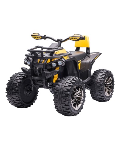 12V Electric Kids Quad Bike with Lights and Rechargeable Battery, Ages 3-5, 100x65x73cm, Yellow