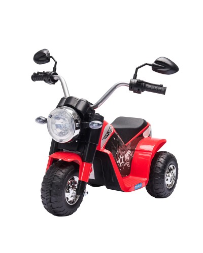  Moto Elettrica per Bambini a 3 Ruote con Luci e Suoni, Batteria Ricaricabile 6V, Velocità 2 km/h, per Bimbi da 18-36 Mesi, 72x5