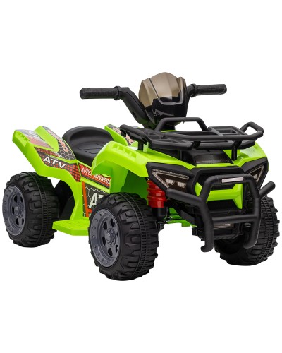  Quad Elettrico per Bambini 18-36 Mesi con Batteria Ricaricabile 6V e Fari, in Metallo e PP, 66x44x42 cm, Verde