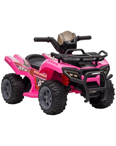  Quad Elettrico per Bambini 18-36 Mesi con Batteria Ricaricabile 6V, in Metallo e PP, 70x42x45 cm, Rosa