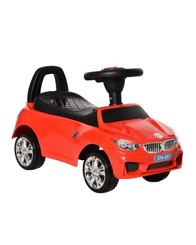  Macchinina per Bambini Cavalcabile con Volante, Fari e Musiche, Età 18-36 Mesi, Rosso