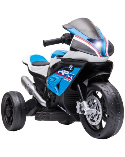  Moto per Bambini 18-60 Mesi Modello BMW HP4 con Fari, Musica e Pedali, in PP e Metallo, 82.5x42x54 cm, Blu