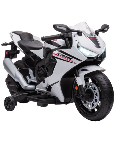 Licensed HONDA Kids Electric Motorcycle, 6V Rechargeable Battery, 3km/h Speed, White