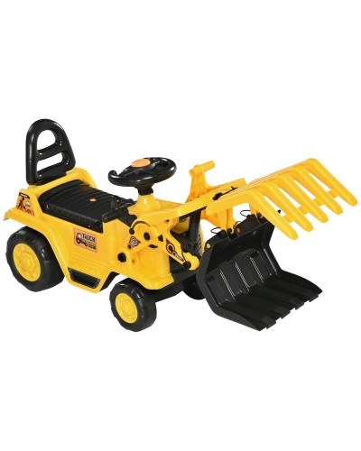 Kids Excavator Toy with Grabber Claw, Sound Button & Storage, 3-4 Years, 83x27x39 cm, Yellow & Black