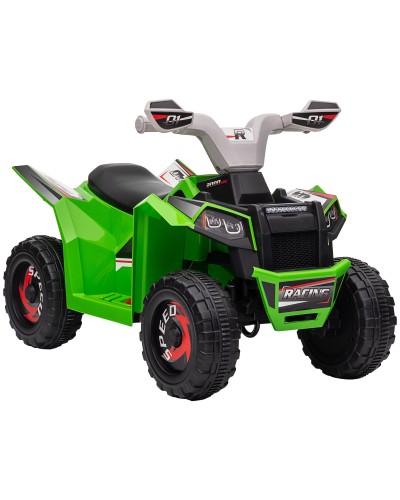  Quad per Bambini 18-36 Mesi in PP e Metallo, Velocità max 2.5 km/h, 70x41.5x48.5 cm, Verde Grigio e Nero
