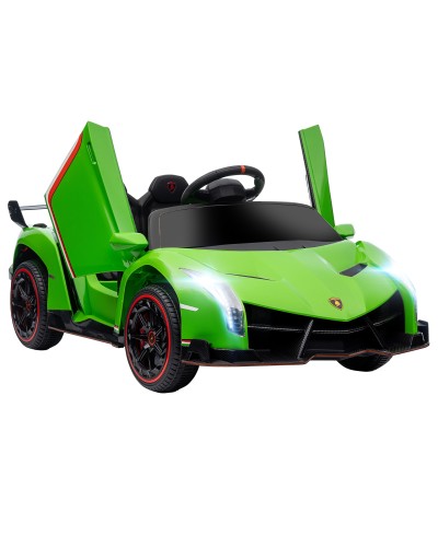 Lamborghini Veneno 12V Electric Ride-On Car with Remote Control, Ages 3-6, Green