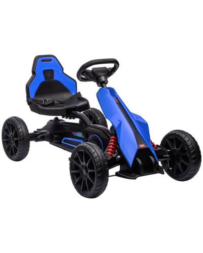  Go Kart a Pedali per Bambini 3-8 Anni con Sedile Regolabile e Ruote in EVA, 100x58x58.5 cm, Blu