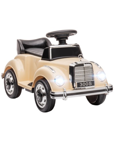 Mercedes-Benz Licensed Electric Ride-On Car for Toddlers 18-48 Months, Beige