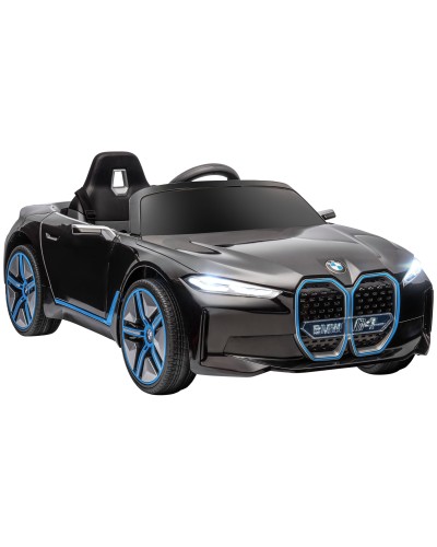  Macchina Elettrica per Bambini 3-6 Anni con Licenza BMW con Telecomando, Clacson e Fari, 115x67x45 cm, Nera