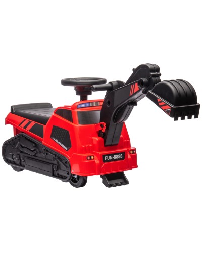 Toy Excavator with Steering Wheel and Digging Bucket, PP & Metal, 100x43x48.5 cm, Red & Black
