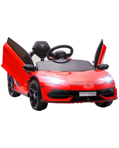 12V Lamborghini Licensed Ride-On Car with Horn and Remote Control, 107.5x63x42 cm, Red