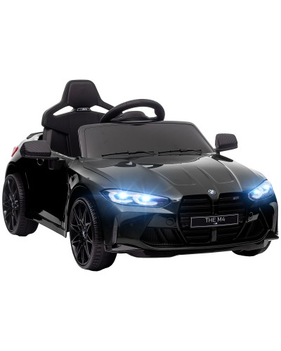  Macchina Elettrica per Bambini a Licenza BMW M4 con Telecomando, Clacson e Fari, 108x69.5x51 cm, Nera